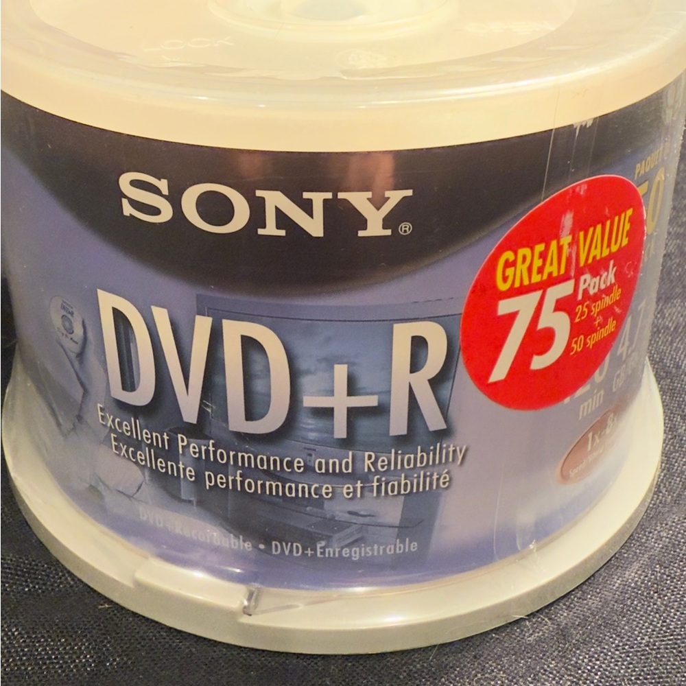 Sony DVD+R 75 Pack - White